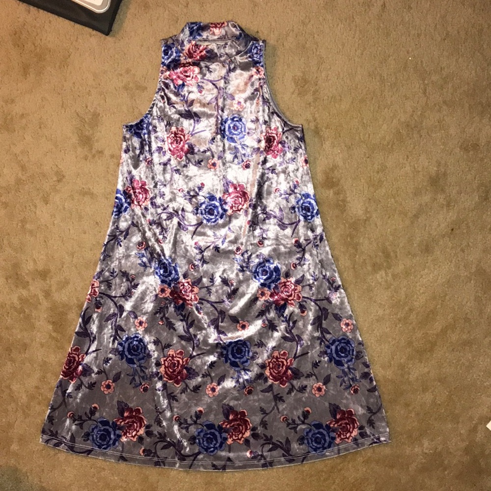 Velvet floral dress